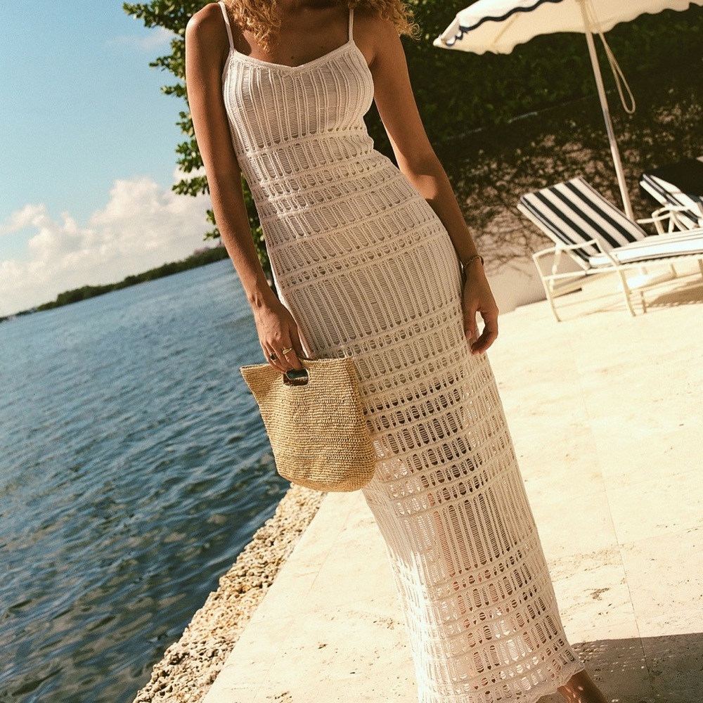 Abercrombie & Fitch Cream Maxi Dress